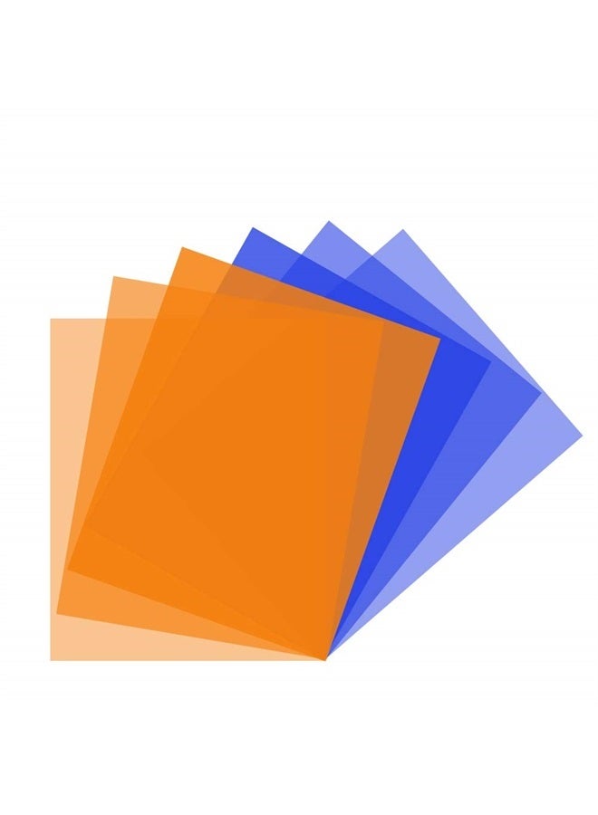 RENIAN Color Correction Gels Filter 6 Pack Kit 16x20 inches/40x50cm Warm Orange Blue Lighting Sheet for Photo Studio Video Flashlight Led Light Photography - Image 1
