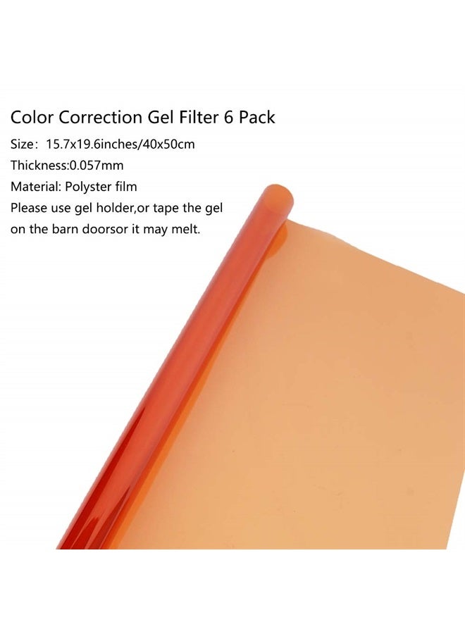 RENIAN Color Correction Gels Filter 6 Pack Kit 16x20 inches/40x50cm Warm Orange Blue Lighting Sheet for Photo Studio Video Flashlight Led Light Photography - Image 4