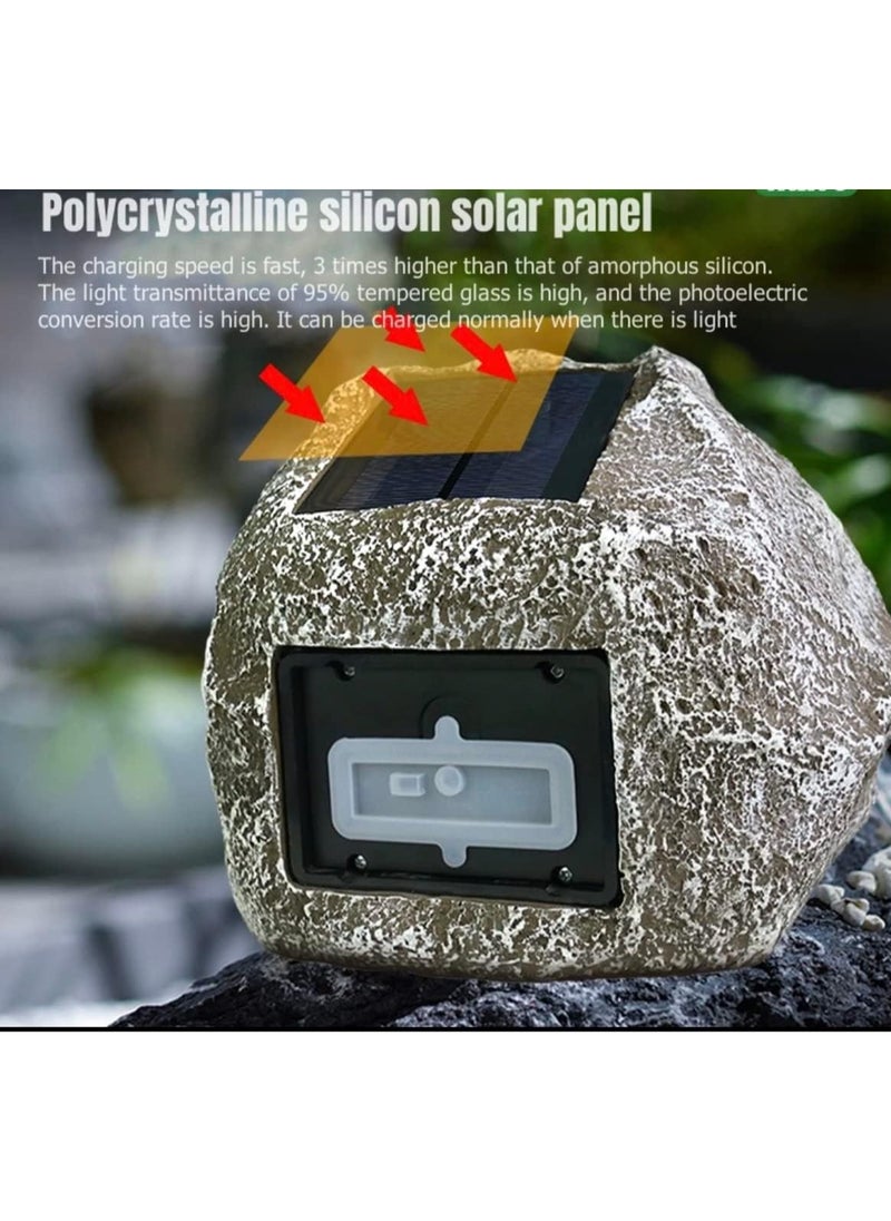 BLUE CORAL - Solar Wireless Bluetooth Speaker Audio Outdoor Garden Villa Waterproof Simulation Stone Lawn Stone Rock Speakers High Fidelity Stereo Portable Subwoofer, Grey - Image 1