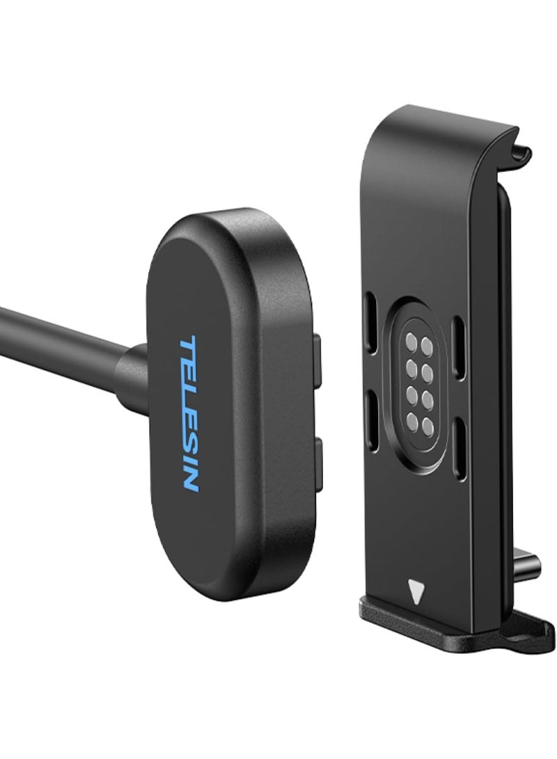 TELESIN Magnetic Charging Side Cover Battery Door and Power Cable Kit for GoPro Hero 13 Hero 12 Hero 11 Hero 10 Hero 9 Black Water Snow Resistant Replacement Charging Mount for Go Pro Accessories - Image 1