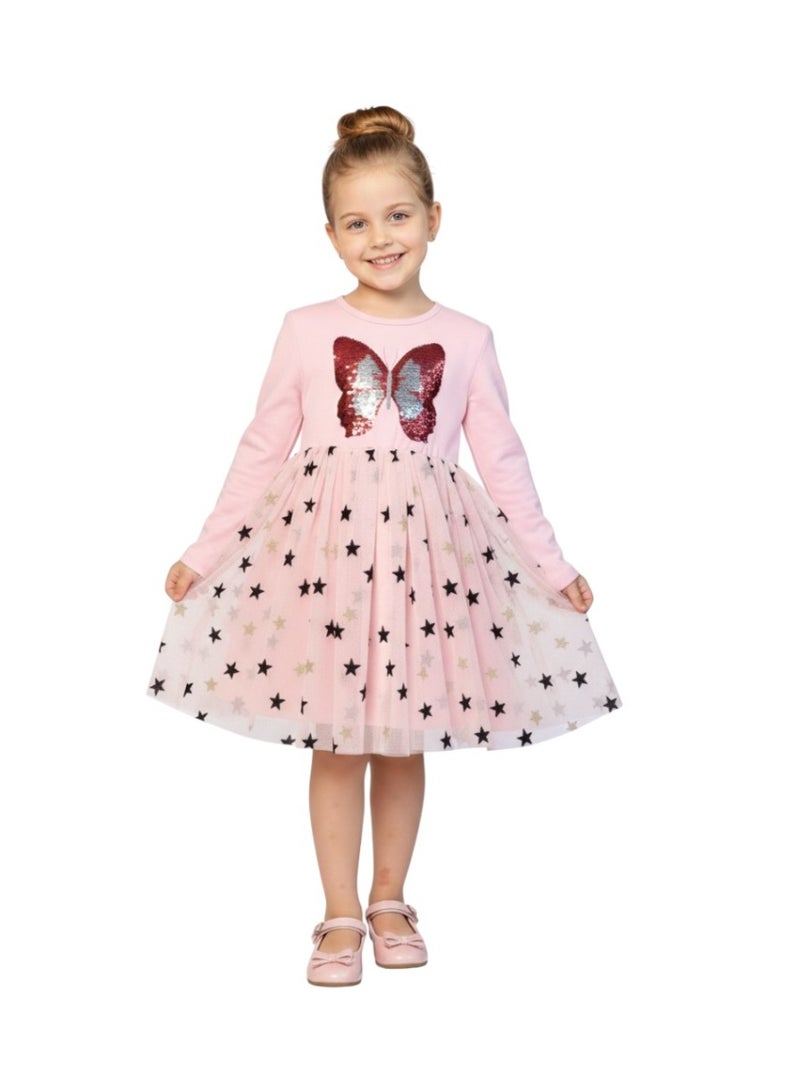 D'Daniela Butterfly and Stars Pink Dress - Image 1
