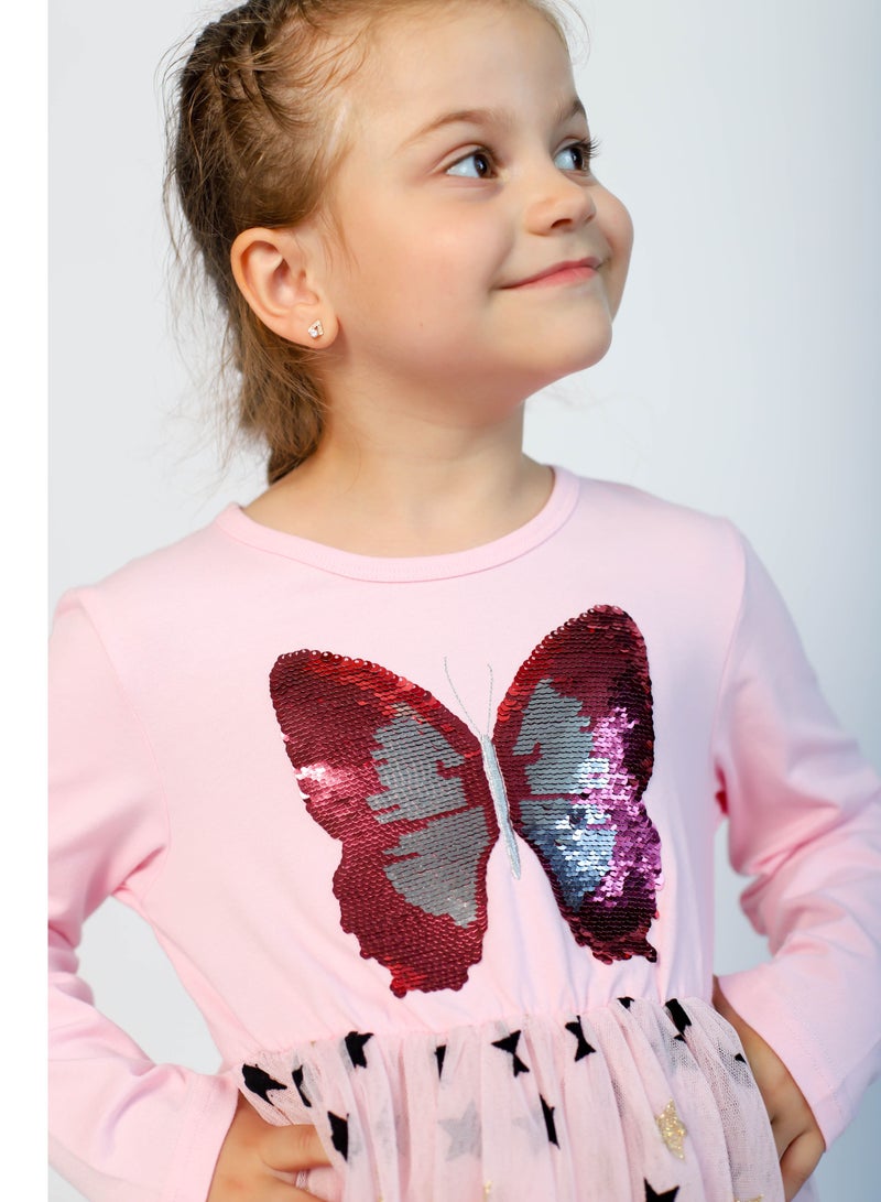 D'Daniela Butterfly and Stars Pink Dress - Image 1