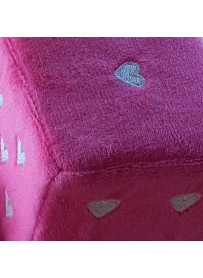 Plush Fuzzy Dice with Hearts for Car Rearview Mirror, 1 Pair, 7x7x7cm, Pink - Image 3