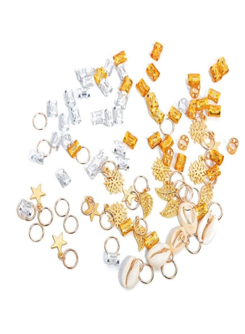 80 Dreadlock Beads & Braided Hair Accessories - DIY Hair Clips & Ring Pendants for Stylish Braids & Dreads - Image 2