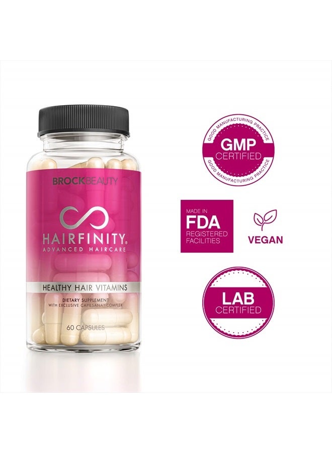 HAIRFINITY Hair Vitamins - Scientifically Formulated with Biotin, Amino Acids, Supplement That Helps Support Hair Growth - Vegan - 60 Veggie Capsules (1 Month Supply) - Image 4