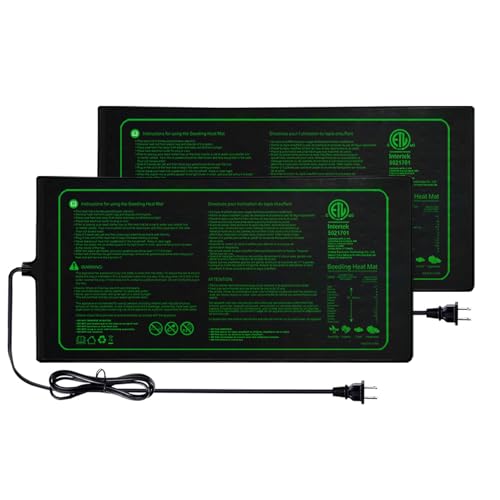 Ruyyi Upgrade Version 2PK Seedling Heat Mat with ETL ListedWarm Hydroponic Heating Pad for Seed StartingIndoor GardeningBrewing and GreenhousesDurable Waterproof Black Plant Heat Mat - Image 1