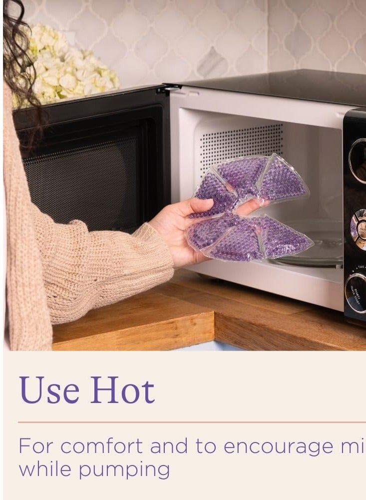 عبوات علاج الثدي من لانسينوه، وسادات صدر ساخنة وباردة، أساسية لما بعد الولادة لتخفيف آلام الحلمة، والتهاب الثدي، واحتقان الثدي، ودعم الرضاعة الطبيعية، ومساعد المضخة، عبوة من قطعتين - Image 2