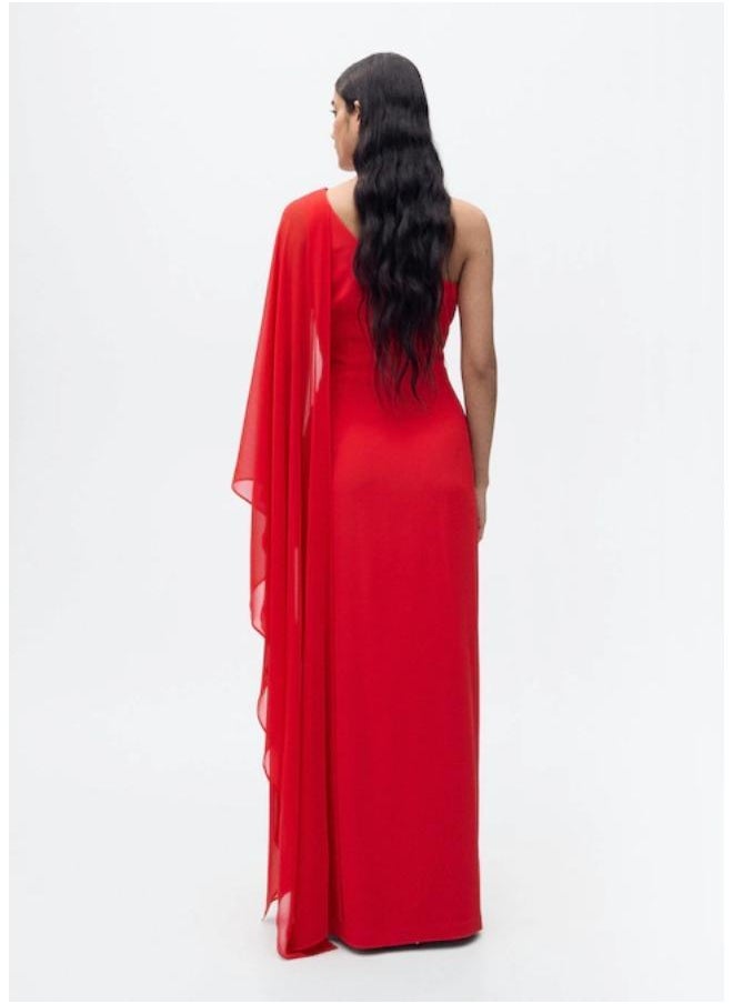 MANGO - Asymmetrical Dress With Flared Sleeves - Image 1