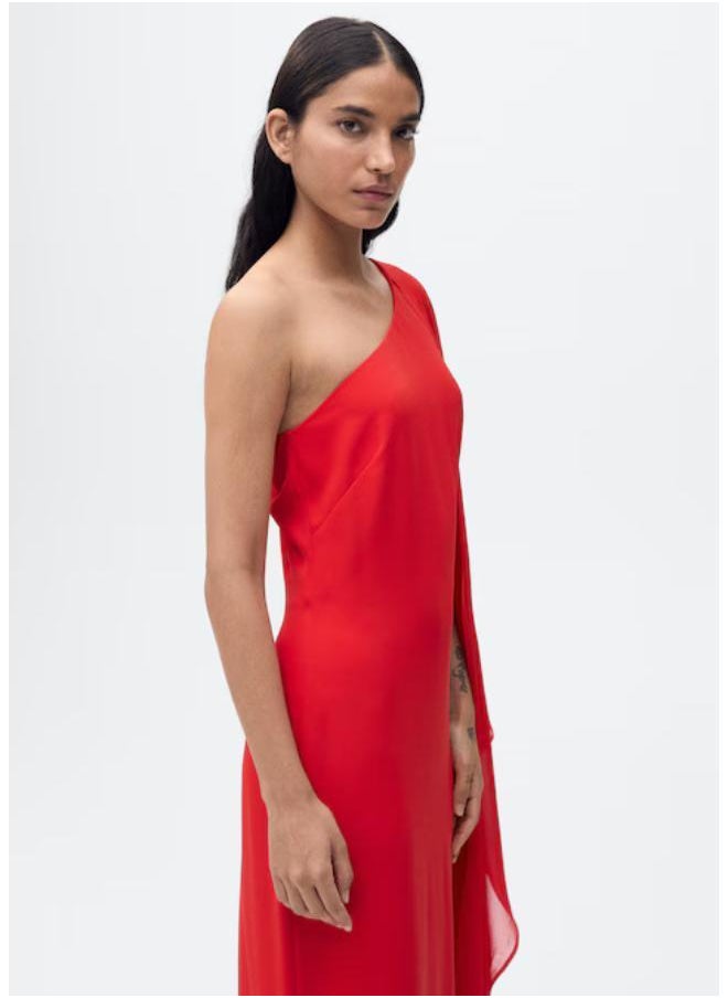 MANGO - Asymmetrical Dress With Flared Sleeves - Image 1