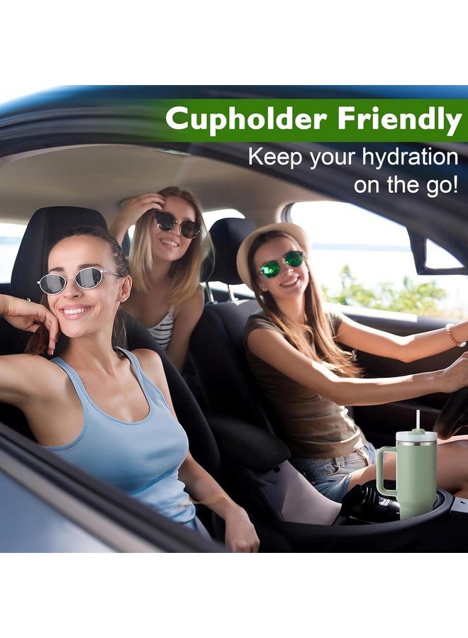 KELVEE كوب كيلفي مع غطاء وقشة سعة 1200 مل لحامل السيارة، الجيم، اليوغا، السفر، مصنوع من الفولاذ المقاوم للصدأ، معزول بالفراغ، كوب للشرب للماء، الشاي المثلج، القهوة أو مشروب البروتين (أخضر فاتح) - Image 3