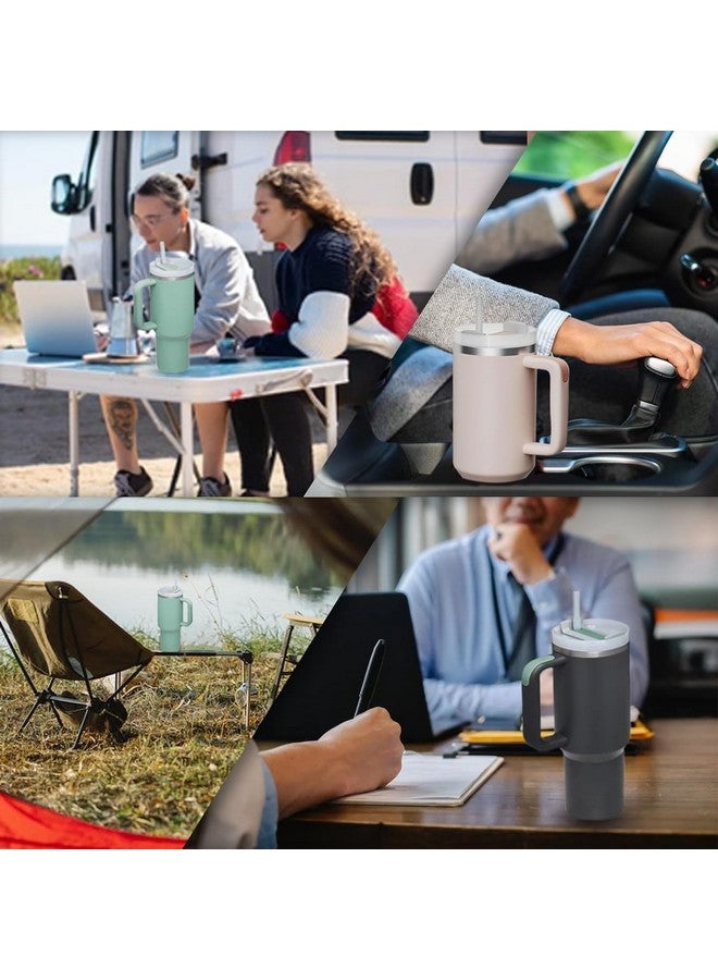 KELVEE كوب كيلفي مع غطاء وقشة سعة 1200 مل لحامل السيارة، الجيم، اليوغا، السفر، مصنوع من الفولاذ المقاوم للصدأ، معزول بالفراغ، كوب للشرب للماء، الشاي المثلج، القهوة أو مشروب البروتين (أخضر فاتح) - Image 5