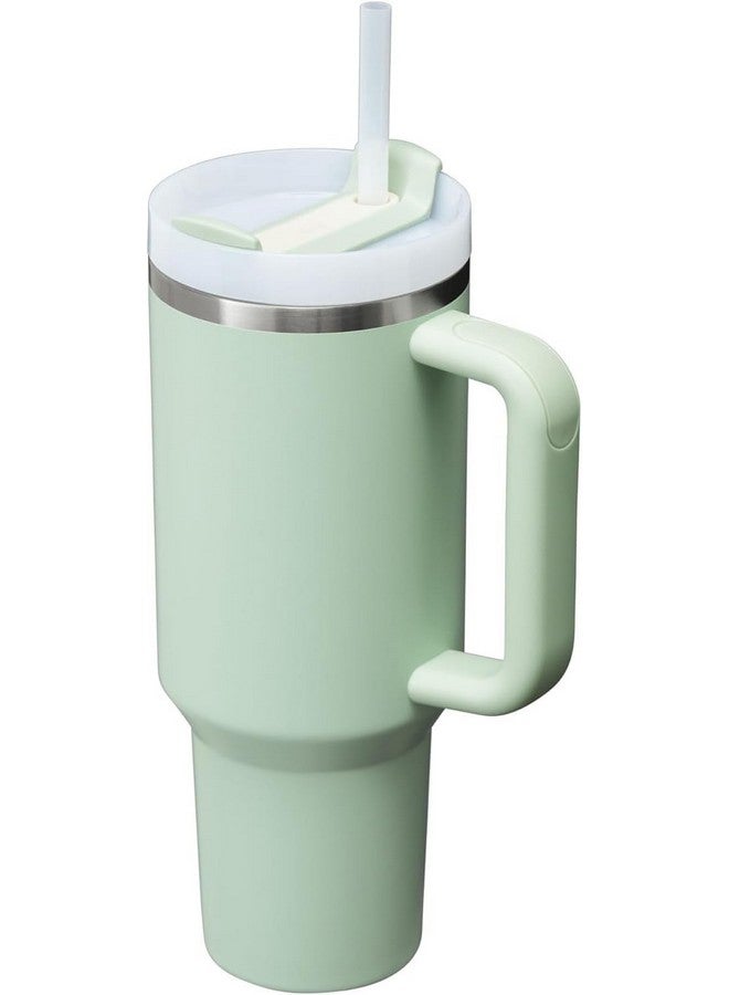 KELVEE كوب كيلفي مع غطاء وقشة سعة 1200 مل لحامل السيارة، الجيم، اليوغا، السفر، مصنوع من الفولاذ المقاوم للصدأ، معزول بالفراغ، كوب للشرب للماء، الشاي المثلج، القهوة أو مشروب البروتين (أخضر فاتح) - Image 1