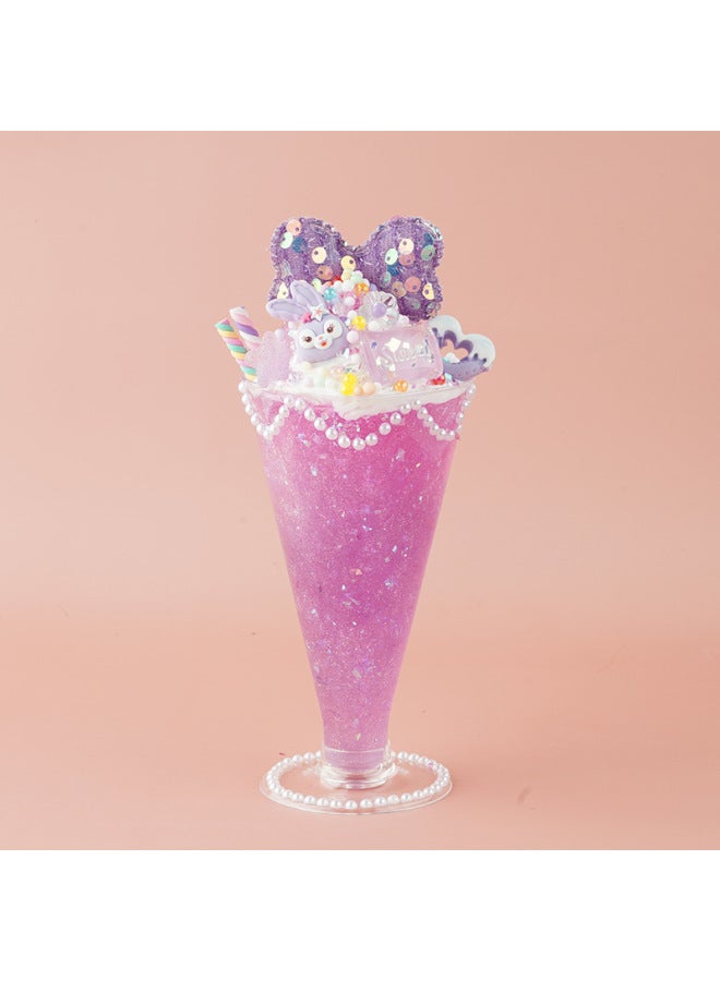 Children's Handmade Diy Material Bag Food Play Crystal Mud Toy Ice Cream Cup Dessert Cup Juice Cup Toy-Specifications:Simulation Ice Cream Cup Adorable Rabbit Lulu - Image 1