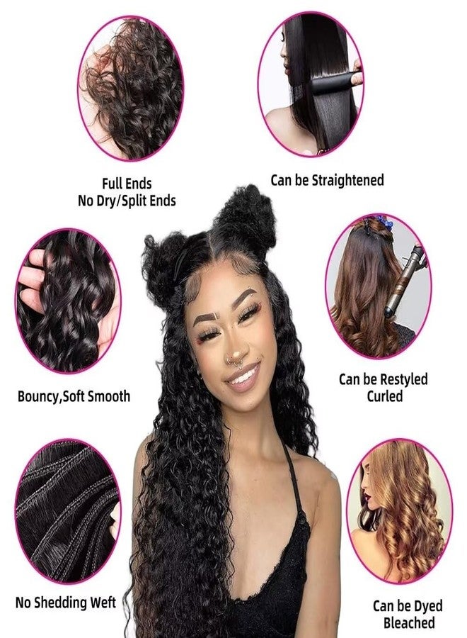 Yavida Water Wave Human Hair Bundles Wet and Wavy Bundles Human Hair Brazilian Unprocessed Remy Hair Water Wave Weave Extensions 16 18 20 Inch Natural Black - Image 3