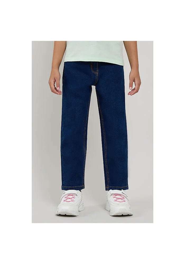 أر أند بي Washed Straight Fit Jeans with Button Closure