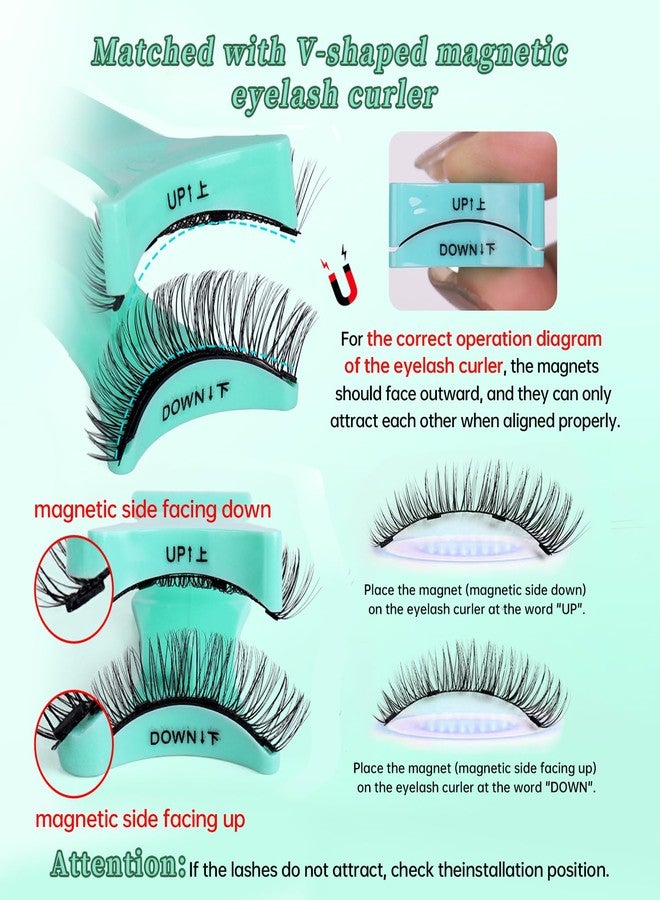 Botare Magnetic Eyelashes with Applicator Kit, Portable Reusable Magnetic Eyelashes Natural Look without Eyeliner Glue-free False Lashes Waterproof Lightweight ZP01 - Image 2