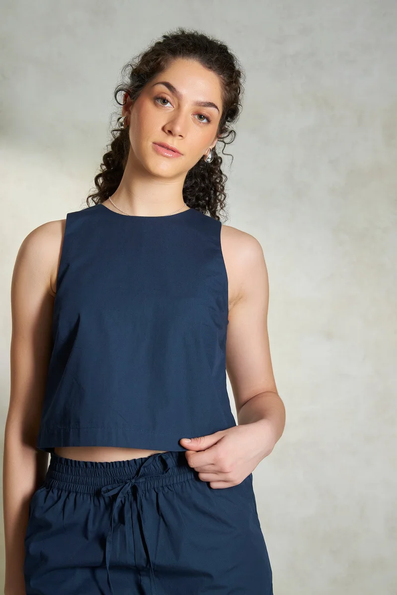 فيرجيو Cotton Cute Workwear Crop Tops for Women
