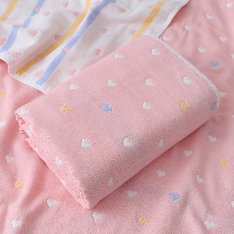 6-Layer Gauze Baby Bath Towel Jacquard Blanket for Newborns - Summer Soft Cotton Swaddle