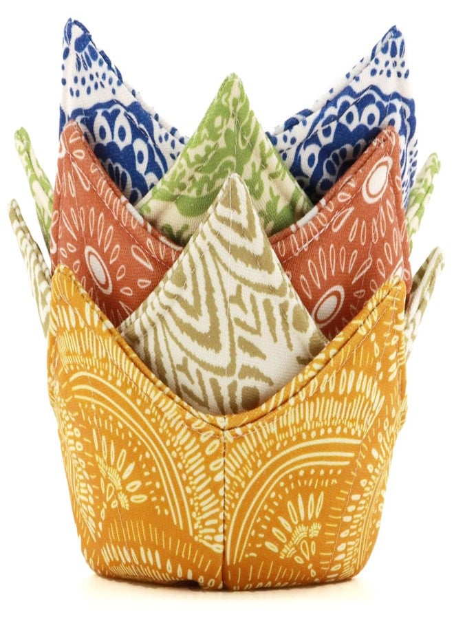 ROGITU Cotton Microwavable Bowl Cozy, Microwave-Safe Hot Bowl Holders, Soup Bowl Cozy Bowl Hot Pads (A) - Image 1