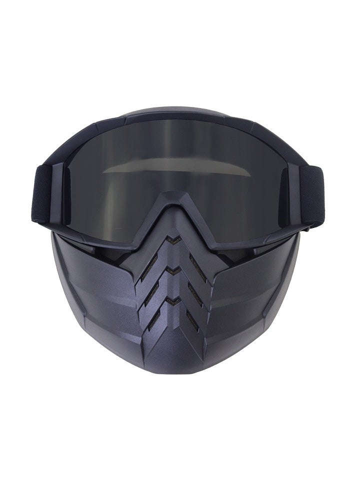 BOLLFO Off Road Half Helmet Mask, Wind And Sand Resistant, Detachable Cycling Glasses  - Image 1