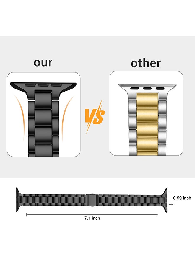 O Ozone - Thin Metal Band For Apple Watch Series 10 9 8 7 6 5 4 SE, 38/40/41/42mm Premium Stainless Steel Metal Adjustable Wristband -Rose Gold - Image 1