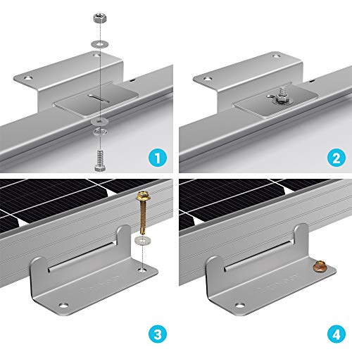 Renogy 4 Sets of Solar Panel Mounting Z Brackets Lightweight Aluminum Corrosion-Free Construction for RVs, Trailers, Boats, Yachts, Wall and Other Off Gird Roof Installation, 4 Count - Image 4