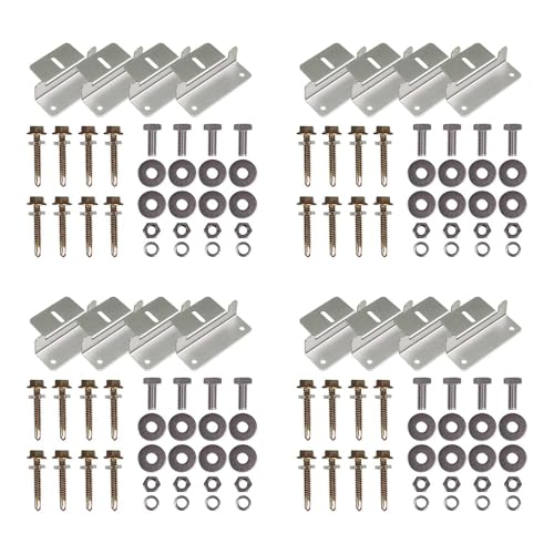 Renogy 4 Sets of Solar Panel Mounting Z Brackets Lightweight Aluminum Corrosion-Free Construction for RVs, Trailers, Boats, Yachts, Wall and Other Off Gird Roof Installation, 4 Count - Image 1