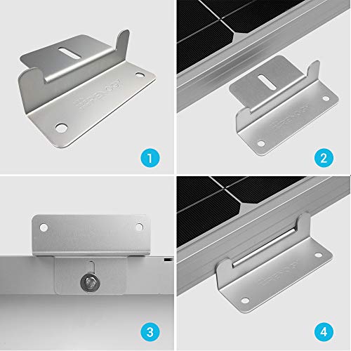 Renogy 4 Sets of Solar Panel Mounting Z Brackets Lightweight Aluminum Corrosion-Free Construction for RVs, Trailers, Boats, Yachts, Wall and Other Off Gird Roof Installation, 4 Count - Image 5