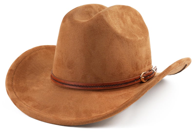 Pro Celia Cowboy Hat for Women and Men Wide Brim Western Cowgirl Hat (US, Alpha, One Size, Brown) - Image 1