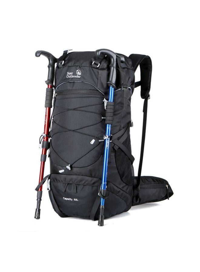 Generic Mountaineering Backpack Outdoor Sports Climbing Hiking Bag Large Capacity Durable Waterproof OxFord Fabric Camping Equipment-Color:Lake Blue-Capacity:50l  - Image 2