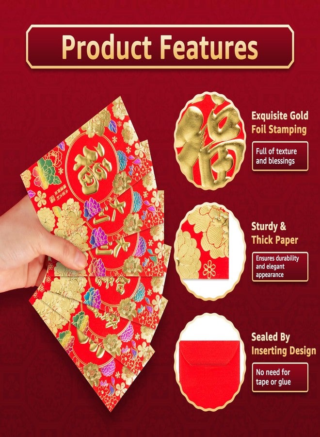 Easozoom 36PCS Cute 8 Shape Horse Chinese Red Envelopes Lunar New Year 2026 Lucky Money Hong Bao Gift for Spring Festival, 6.69×3.54 Inch-B2 - Image 4