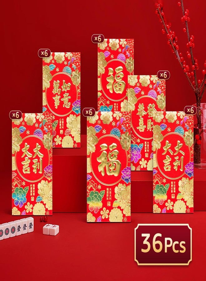 Easozoom 36PCS Cute 8 Shape Horse Chinese Red Envelopes Lunar New Year 2026 Lucky Money Hong Bao Gift for Spring Festival, 6.69×3.54 Inch-B2 - Image 2