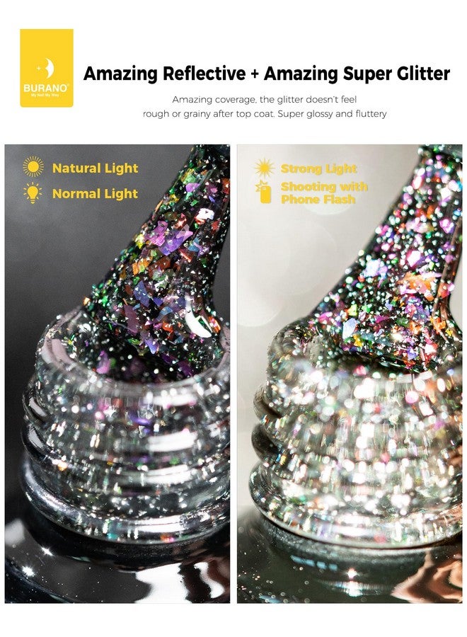 بورانو طلاء جل ثلاثي الأبعاد طلاء جل لامع عاكس للأشعة فوق البنفسجية 7.3 مل طلاء أظافر جل لامع من الأشعة فوق البنفسجية للمنزل DIY طلاء أظافر جل ماسي مطلوب (Yh13) - Image 2
