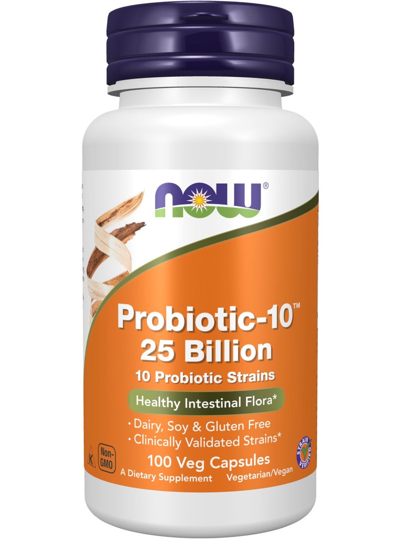 NOW Supplements, Probiotic-10, 25 Billion, with 10 Probiotic Strains, Dairy, Soy and Gluten Free