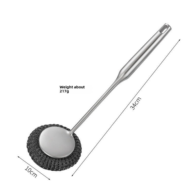 Stainless Steel Pot Cleaning Brush with Handle 24cm medium - Image 5