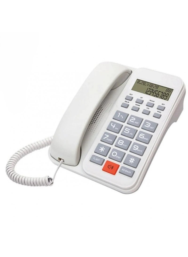 Denx DENX Corded Landline Phone with Backlit Display, 16 Ring Tones, 3 Alarms, Ergonomic Design and Large Buttons for Easy Use - Image 2