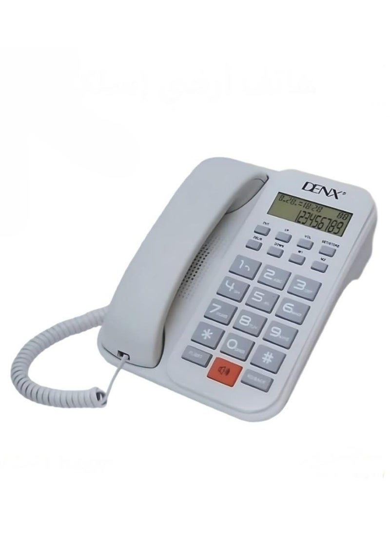 Denx DENX Corded Landline Phone with Backlit Display, 16 Ring Tones, 3 Alarms, Ergonomic Design and Large Buttons for Easy Use - Image 5