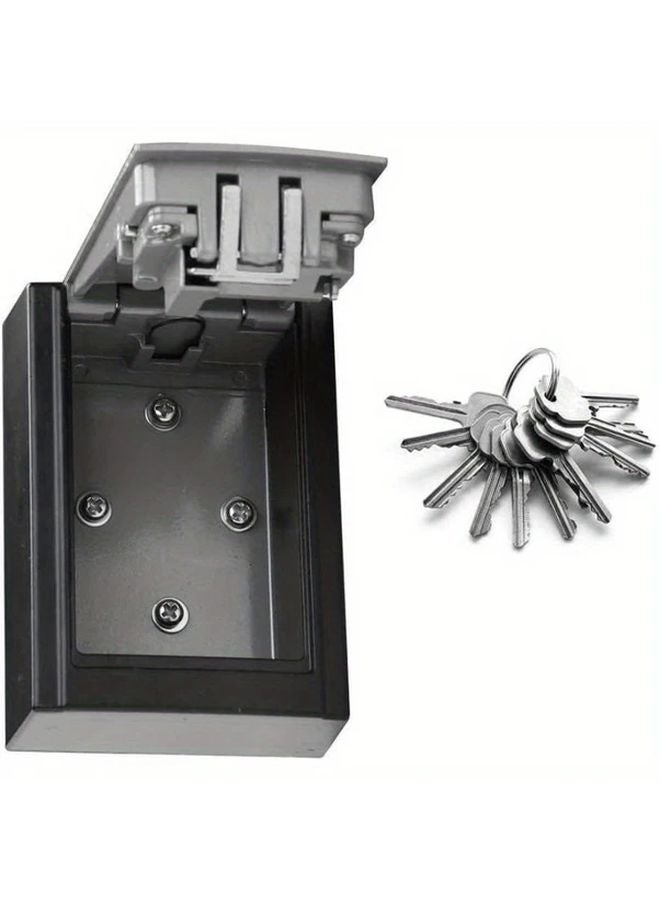 Grey Key Lock Box Wall Mountable Outdoor Security Safe Heavy Duty Modern Design - Image 4