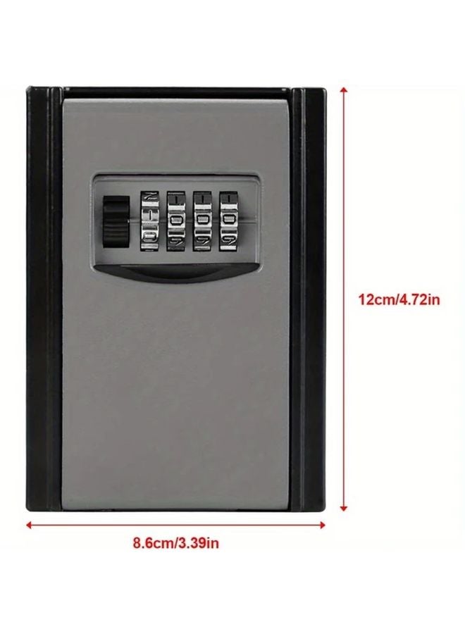 Grey Key Lock Box Wall Mountable Outdoor Security Safe Heavy Duty Modern Design - Image 3