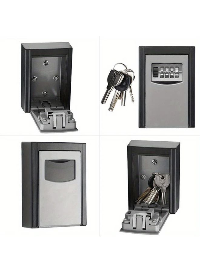 Grey Key Lock Box Wall Mountable Outdoor Security Safe Heavy Duty Modern Design - Image 5