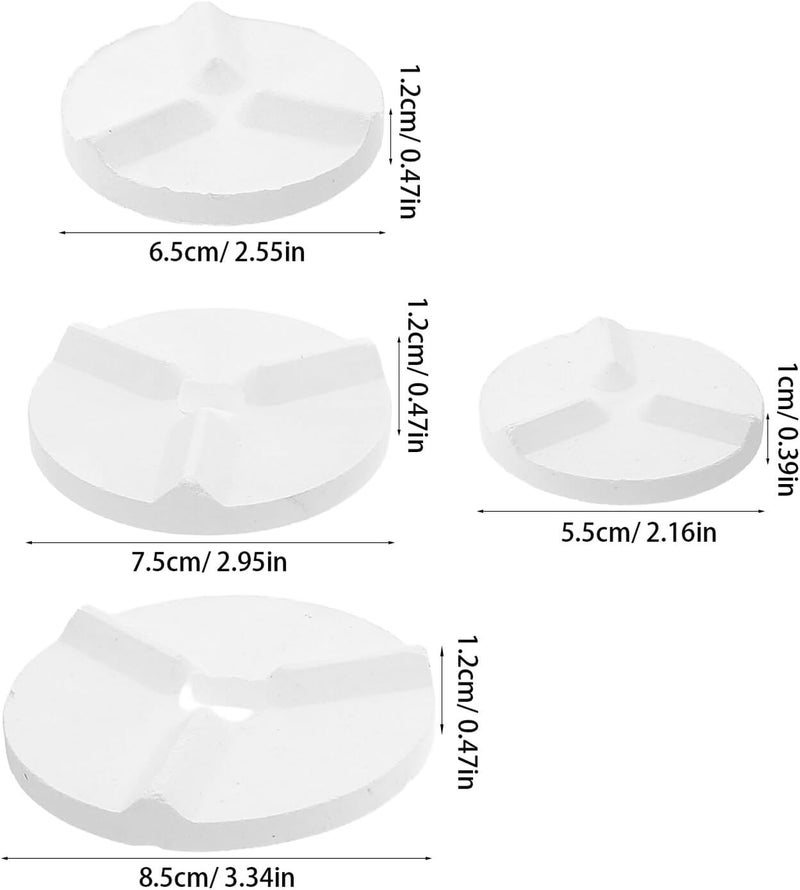 GAROZATION 4pcs Ceramic Kiln Pads Round High-Temp Kiln Mats for Pottery and Clay Art 5.5-8.5cm Diameter and High-Heat Firing - Image 2