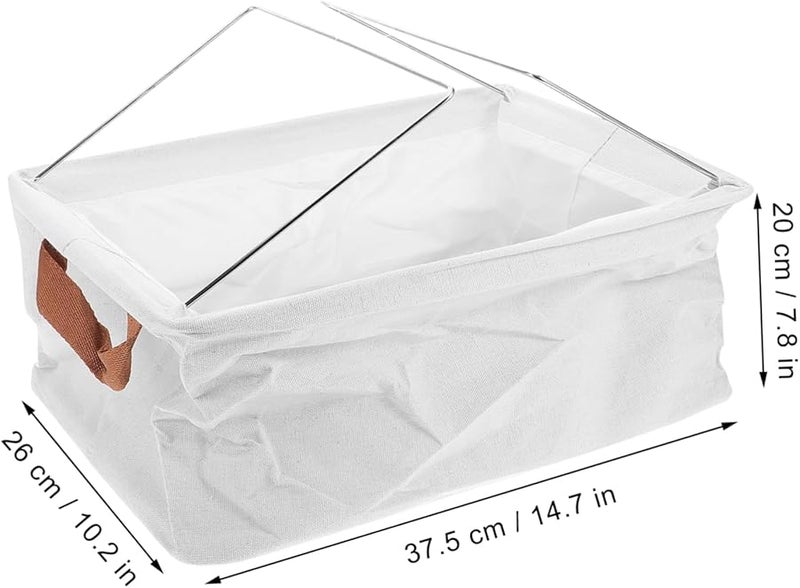 صناديق تخزين من الكتان القطني منظم على طراز الدرج للملابس غرفة النوم غسيل الملابس الحمام - Image 3