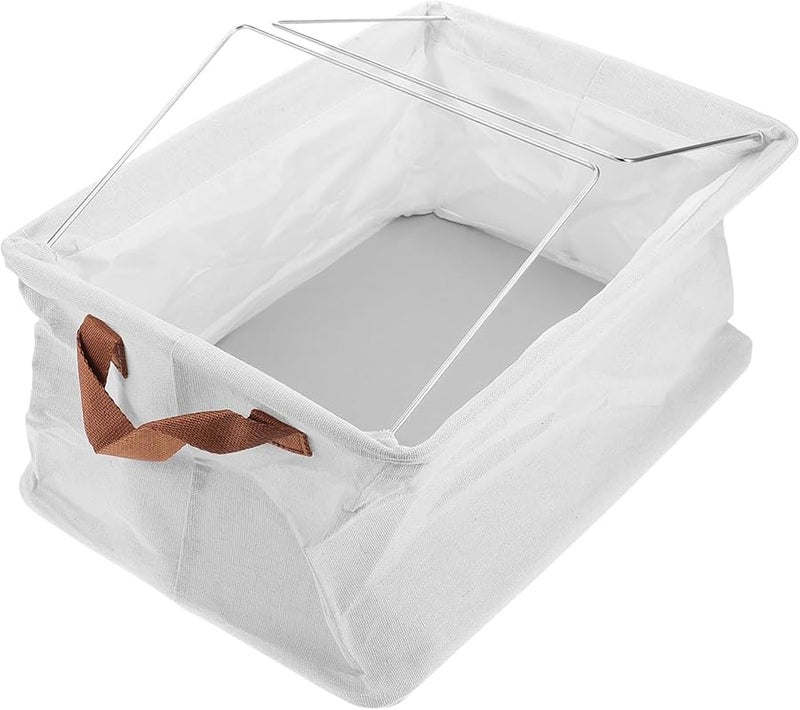 صناديق تخزين من الكتان القطني منظم على طراز الدرج للملابس غرفة النوم غسيل الملابس الحمام - Image 2