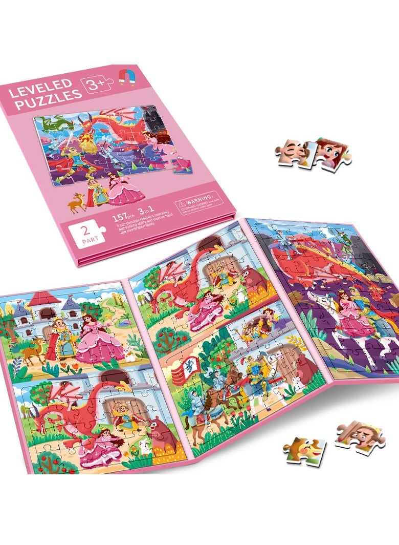 تشغيل المكالمة "بازل مغناطيسي للأطفال - بازل سفر 157 قطعة للبنات من عمر 3-5 سنوات - ألعاب تعليمية مسلية للسيارة والسفر - هدية عيد ميلاد مميزة للبنات بعمر 3،4،5،6 سنوات (بزل أميرات) - Image 1