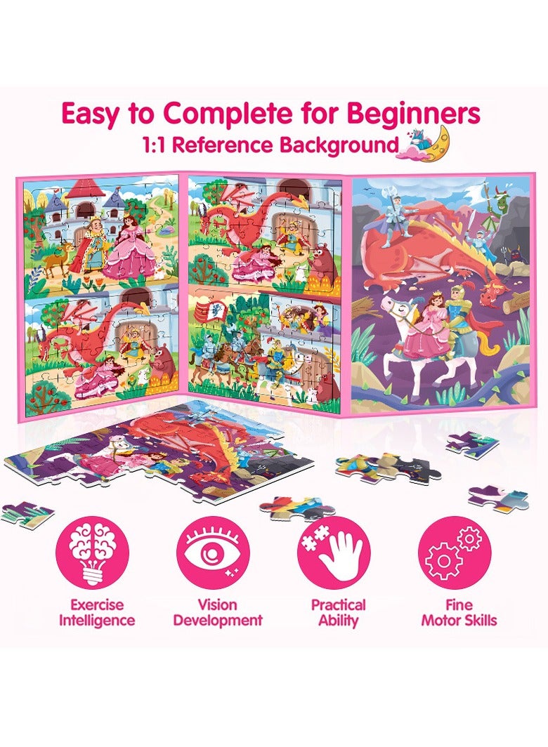 تشغيل المكالمة "بازل مغناطيسي للأطفال - بازل سفر 157 قطعة للبنات من عمر 3-5 سنوات - ألعاب تعليمية مسلية للسيارة والسفر - هدية عيد ميلاد مميزة للبنات بعمر 3،4،5،6 سنوات (بزل أميرات) - Image 3