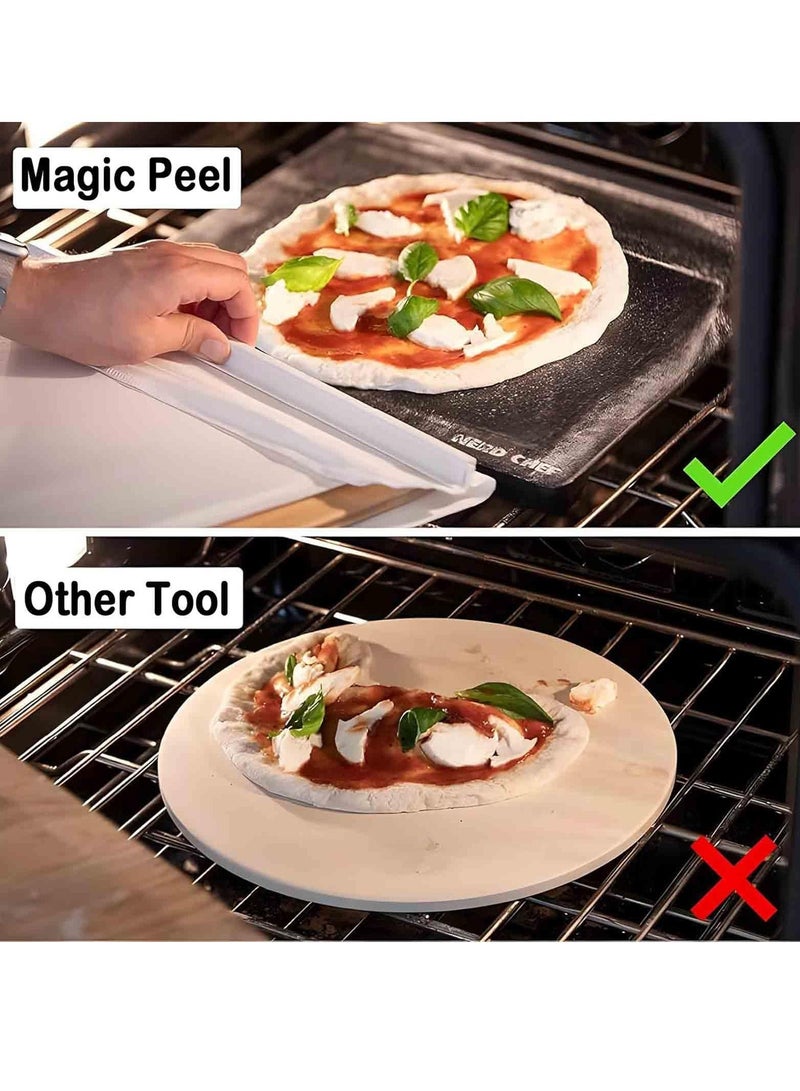 13'' Sliding Pizza Peel - The Pizza Slider Paddle That Transfers Pizza, Non Stick Pizza Peel Spatula Paddle for Ovens, Kitchen Essential Baking Tool Easy Way To Transfer Pizza  - Image 2