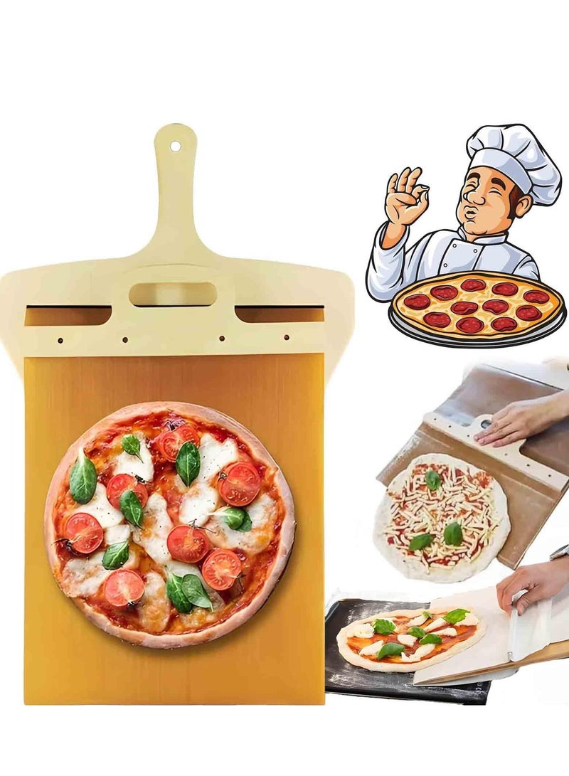 13'' Sliding Pizza Peel - The Pizza Slider Paddle That Transfers Pizza, Non Stick Pizza Peel Spatula Paddle for Ovens, Kitchen Essential Baking Tool Easy Way To Transfer Pizza  - Image 1