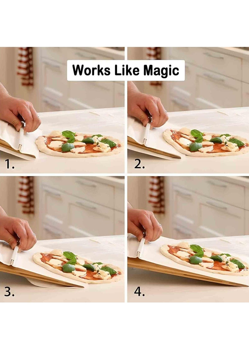 13'' Sliding Pizza Peel - The Pizza Slider Paddle That Transfers Pizza, Non Stick Pizza Peel Spatula Paddle for Ovens, Kitchen Essential Baking Tool Easy Way To Transfer Pizza  - Image 5