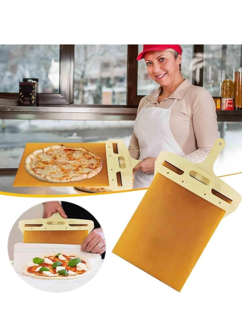 13'' Sliding Pizza Peel - The Pizza Slider Paddle That Transfers Pizza, Non Stick Pizza Peel Spatula Paddle for Ovens, Kitchen Essential Baking Tool Easy Way To Transfer Pizza  - Image 4