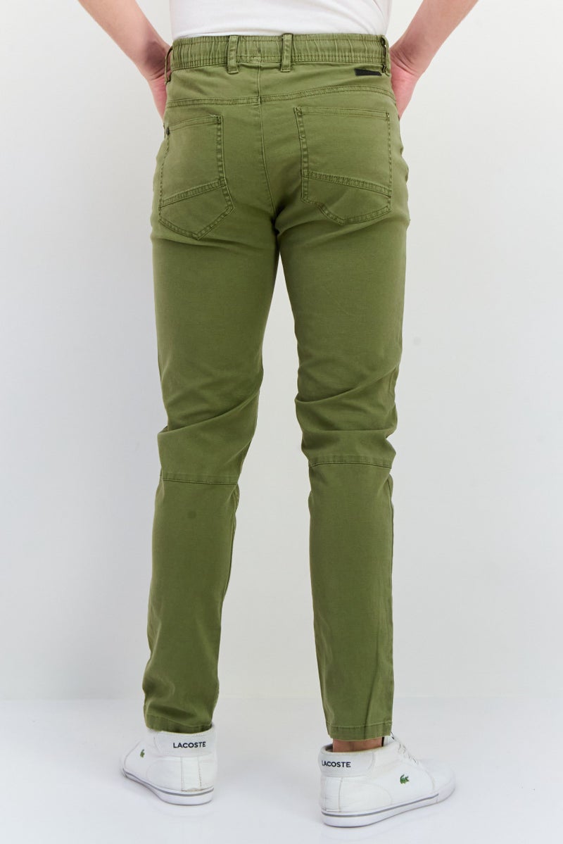 Civil Society Men Regular Fit Solid Stretchable Slim Pants, Olive  - Image 3